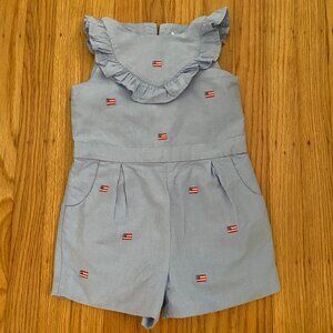 Janie and Jack Girls Embroidered Flag Jumper, Size 3